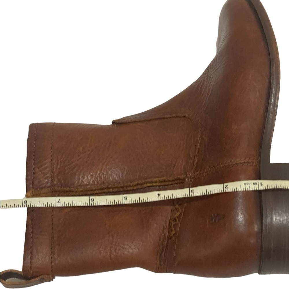 Frye Cara Short Women's Cognac Brown Leather Ankle Boot Pull On Size 8 B - Picture 13 of 14